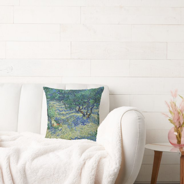 Olive Orchard, Vincent van Gogh  Throw Pillow (Couch)