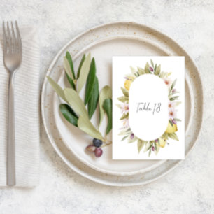 Olive Orchard Wedding Table Number