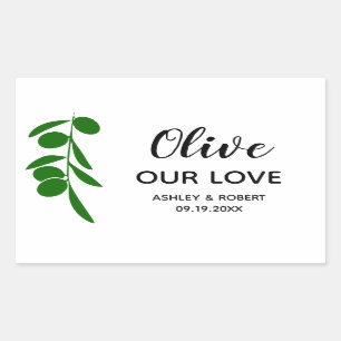 Olive Our Love Stickers for Olive Oil, Rectangle