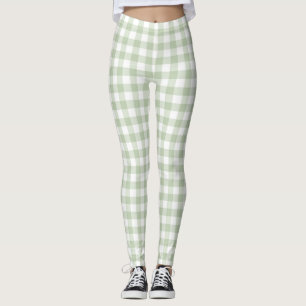 Olive Pastel Gingham Women Leggings