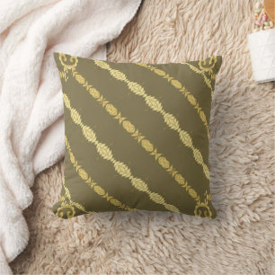 Olive Pathways Throw Pillow