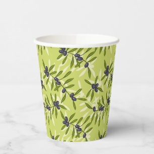 Olive Pattern Paper Cups