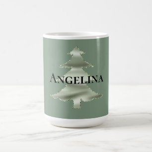 Olive Pistachio Mint Green Christmas Tree Coffee Mug