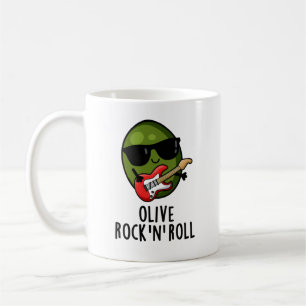 Olive Rock And Roll Funny Rocker Olive Pun Coffee Mug