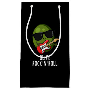 Olive Rock And Roll Funny Rocker Olive Pun Dark BG Small Gift Bag