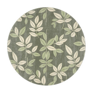 Olive Sage Botanical Leaves Pattern  Cutting Board