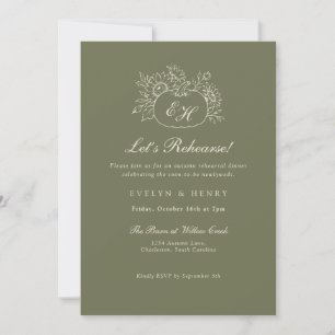 Olive Sage Fall Rehearsal Dinner Invitation