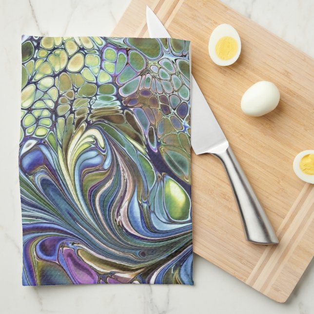 Olive sage green, purple blue burgundy kitchen towel (Quarter Fold)