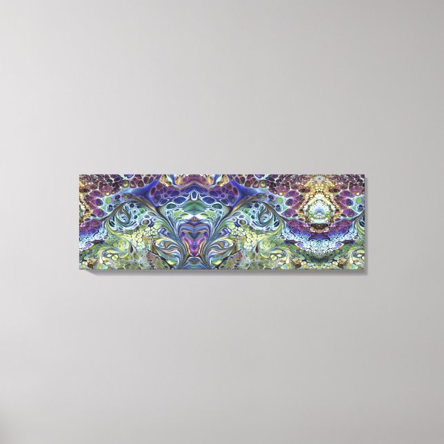 Olive sage green, purple blue Leafy abstract Canvas Print (Front)