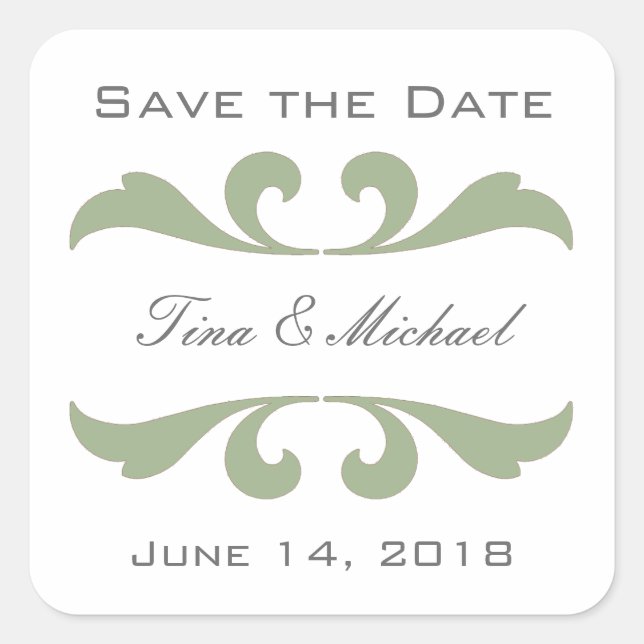 Olive Save the Date Stickers and Seals (Devant)