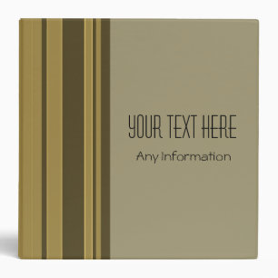 Olive Stripes. Plain Colour Background Binder