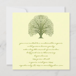 Olive Swirl Tree Invitation