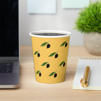 Olive-themed paper cup