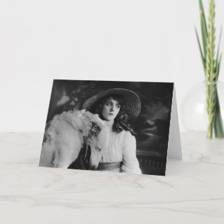 Olive Thomas With Laughing Dog. Card