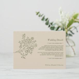 Olive Tree Branch, Rustic & Minimalistic Detail Enclosure Card