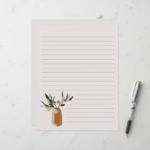 Olive tree in Vase lined stationery paper