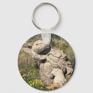 Olive Tree in Yoga Position  Keychain
