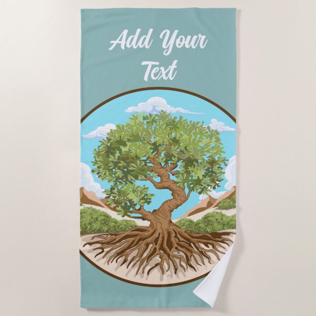 Olive tree Peace symbol in a free Palestine Land Beach Towel (Front)