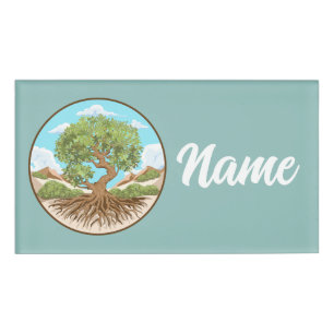 Olive tree Peace symbol in a free Palestine Land Name Tag