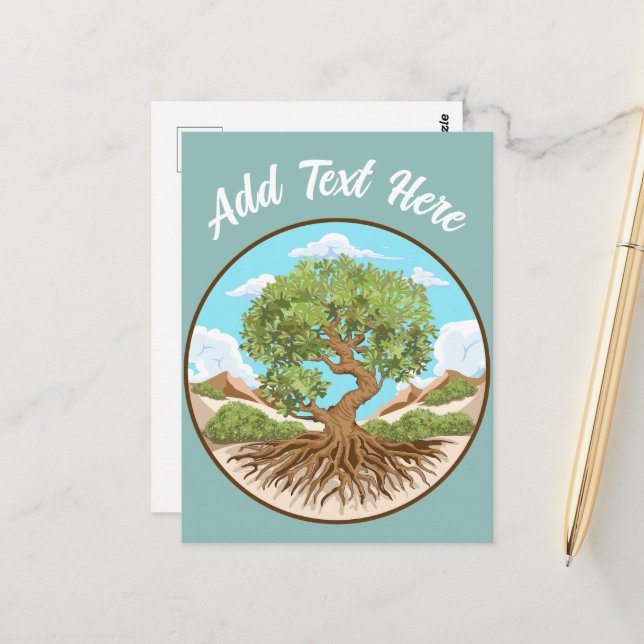 Olive tree Peace symbol in a free Palestine Land Postcard (Front/Back In Situ)
