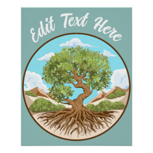 Olive tree Peace symbol in a free Palestine Land Poster