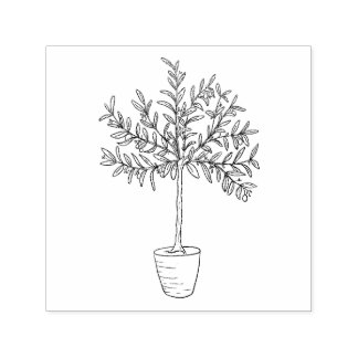 Olive tree rubber stamp