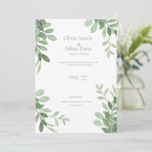 Olive Tree Watercolor Wedding Invitation