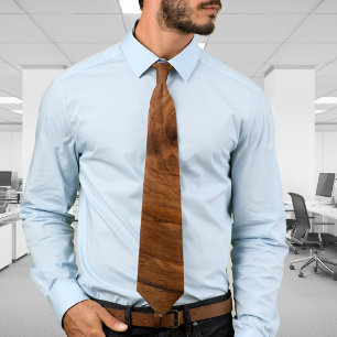 Olive Tree Wood Grain   Modern Wood Men's Neck Tie