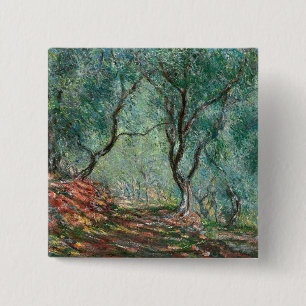 Olive Tree Wood in the Moreno Gardens (by Monet) 2 Inch Square Button
