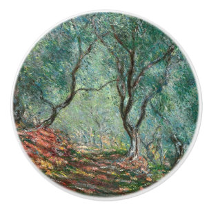 Olive Tree Wood in the Moreno Gardens (by Monet) Ceramic Knob