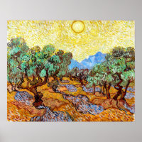 Olive Trees (1889) Vincent Van Gogh Landscape Art