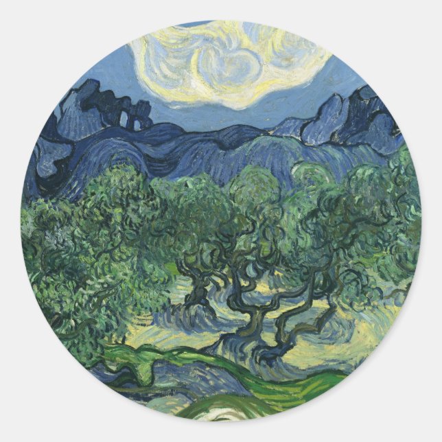 Olive Trees by Van Gogh Classic Round Sticker (Front)