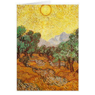 Olive Trees Ciel Jaune & Soleil Van Gogh Art