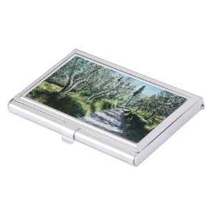 OLIVE TREES IN RIMAGGIO  /Tuscany Landscape Business Card Holder