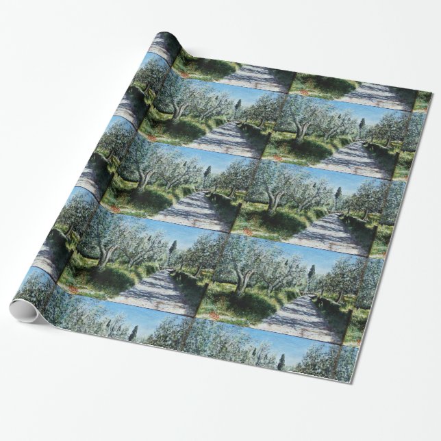 OLIVE TREES IN RIMAGGIO WRAPPING PAPER (Unrolled)