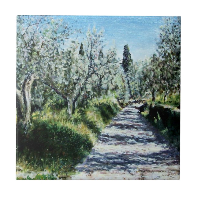 OLIVE TREES IN TUSCANY TILE (Front)