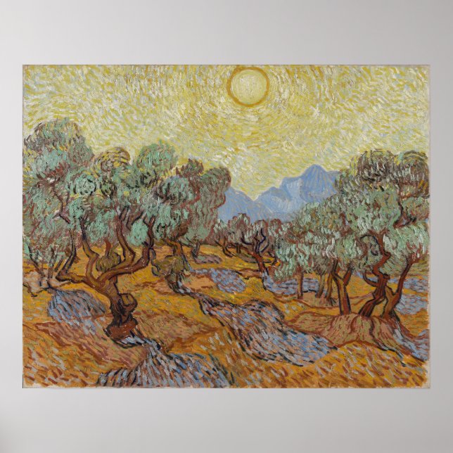 Olive Trees, Vincent van Gogh Poster (Front)