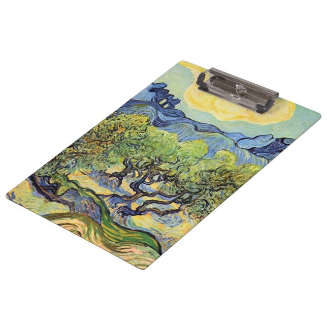 Olive Trees with Alpilles by Vincent van Gogh Clipboard (Angled)