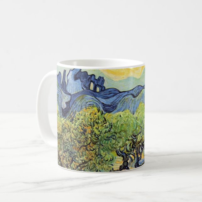 Olive Trees with Alpilles by Vincent van Gogh Coffee Mug (Front Left)