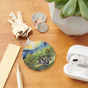 Olive Trees with Alpilles by Vincent van Gogh Keychain