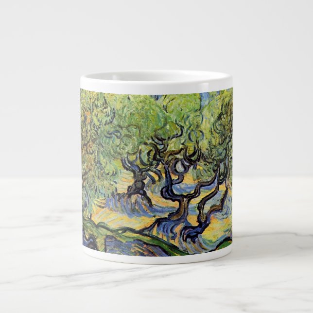 Olive Trees with Alpilles by Vincent van Gogh Large Coffee Mug (Front)