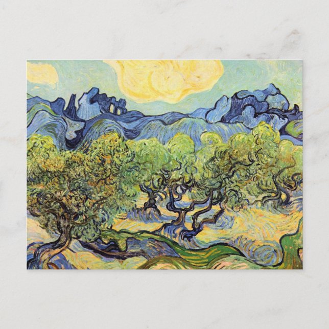 Olive Trees with Alpilles by Vincent van Gogh Postcard (Front)
