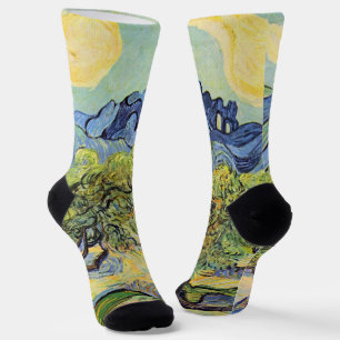 Olive Trees with Alpilles by Vincent van Gogh Socks
