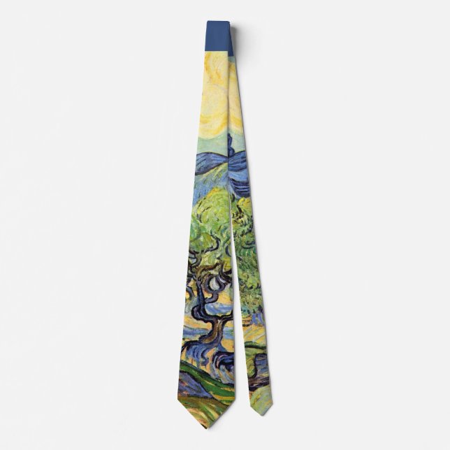 Olive Trees with Alpilles by Vincent van Gogh Tie (Front)