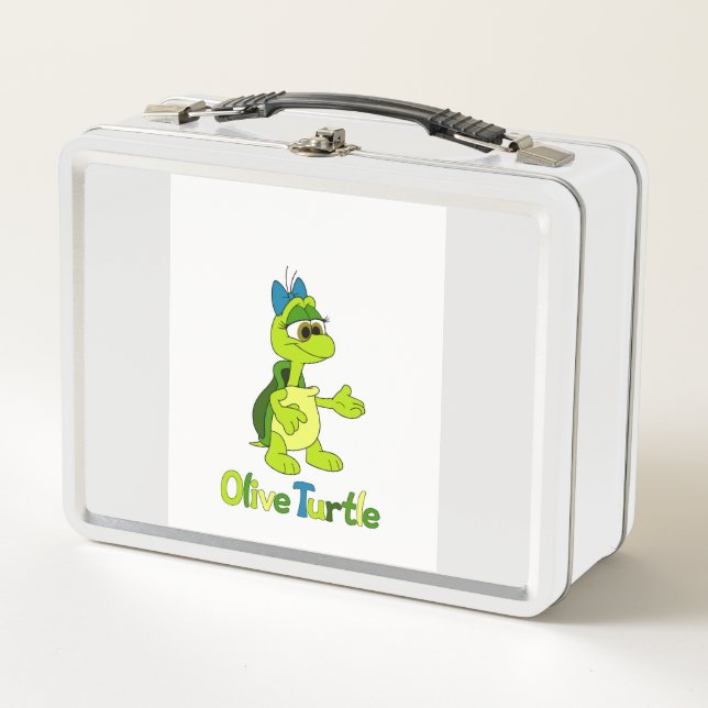 Olive Turtle  Metal Lunch Box (Front)