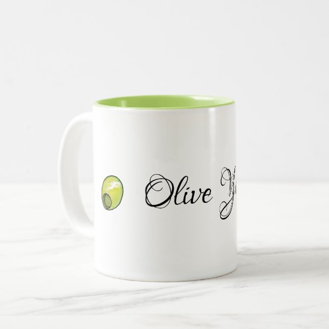 Olive Two-Tone Coffee Mug (Front Left)
