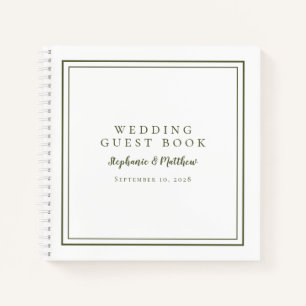 Olive Vert Mariage Budget Chic Livre d'Invité