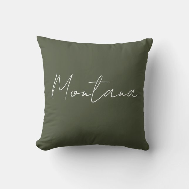Olive Vert Montana Et Oreiller Blanc (Recto)