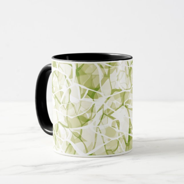olive-white abstract fashionable modern pattern    mug (Front Left)