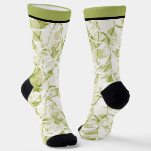 olive-white abstract fashionable modern pattern    socks